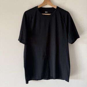 Uniqlo Men’s Dry Ex T Shirt Size M Black Gym Running Outdoor Lightweight NWT